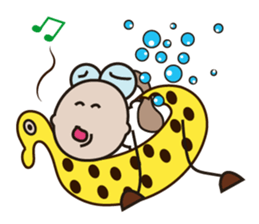 Fluffy-white Sheep Going to The Sea sticker #15130774