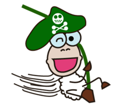 Fluffy-white Sheep Going to The Sea sticker #15130776