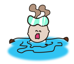 Fluffy-white Sheep Going to The Sea sticker #15130777