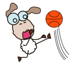 Fluffy-white Sheep Going to The Sea sticker #15130778