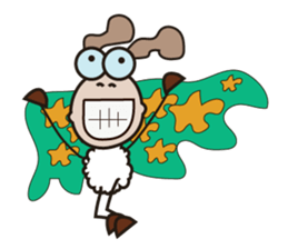 Fluffy-white Sheep Going to The Sea sticker #15130779