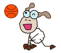 Fluffy-white Sheep Going to The Sea sticker #15130780