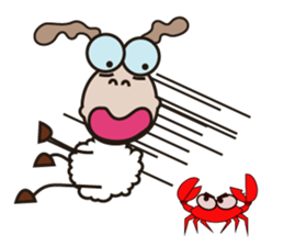 Fluffy-white Sheep Going to The Sea sticker #15130782