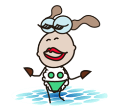 Fluffy-white Sheep Going to The Sea sticker #15130784