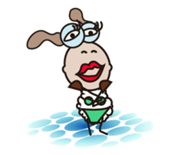 Fluffy-white Sheep Going to The Sea sticker #15130786