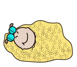 Fluffy-white Sheep Going to The Sea sticker #15130787