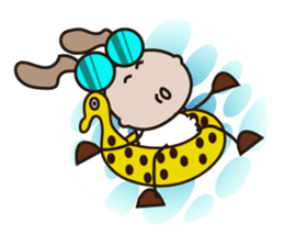 Fluffy-white Sheep Going to The Sea sticker #15130788