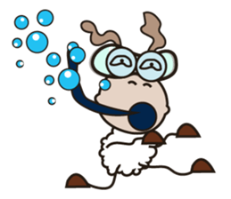 Fluffy-white Sheep Going to The Sea sticker #15130792