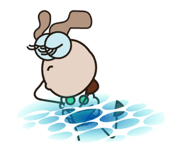 Fluffy-white Sheep Going to The Sea sticker #15130793