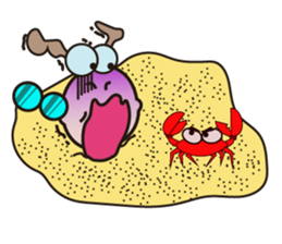 Fluffy-white Sheep Going to The Sea sticker #15130795