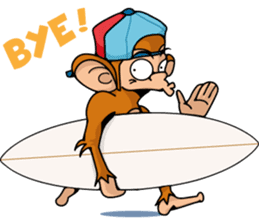 The Life of Monkey Surfer Nate sticker #15133024