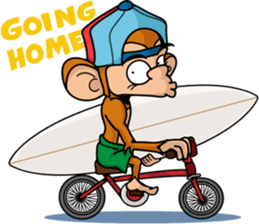 The Life of Monkey Surfer Nate sticker #15133028