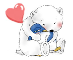 Polar bear and penguin-animated 4 sticker #15134767