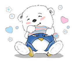 Polar bear and penguin-animated 4 sticker #15134775