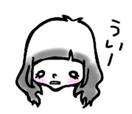 SHIROMECHAN Black-haired girl sticker #15135212