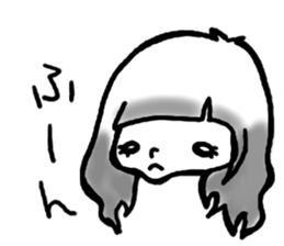 SHIROMECHAN Black-haired girl sticker #15135214