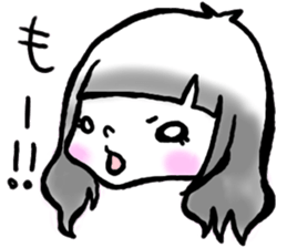 SHIROMECHAN Black-haired girl sticker #15135215
