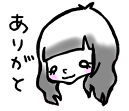 SHIROMECHAN Black-haired girl sticker #15135216