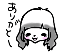 SHIROMECHAN Black-haired girl sticker #15135217