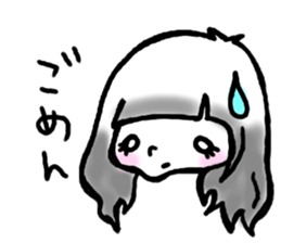 SHIROMECHAN Black-haired girl sticker #15135218