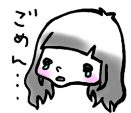 SHIROMECHAN Black-haired girl sticker #15135219