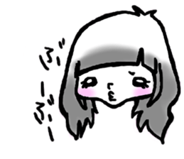SHIROMECHAN Black-haired girl sticker #15135220