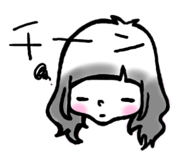 SHIROMECHAN Black-haired girl sticker #15135226