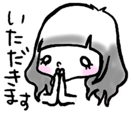 SHIROMECHAN Black-haired girl sticker #15135227