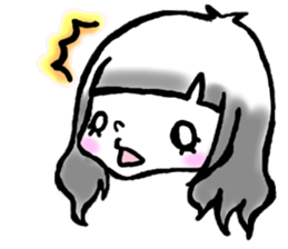 SHIROMECHAN Black-haired girl sticker #15135229