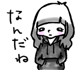 SHIROMECHAN Black-haired girl sticker #15135230