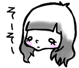 SHIROMECHAN Black-haired girl sticker #15135231