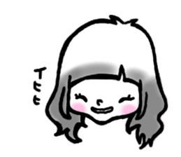 SHIROMECHAN Black-haired girl sticker #15135234