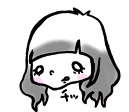 SHIROMECHAN Black-haired girl sticker #15135236