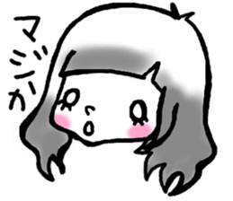 SHIROMECHAN Black-haired girl sticker #15135238