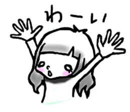 SHIROMECHAN Black-haired girl sticker #15135239