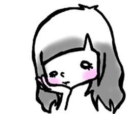 SHIROMECHAN Black-haired girl sticker #15135243