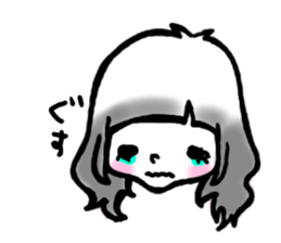 SHIROMECHAN Black-haired girl sticker #15135245