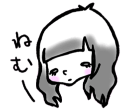 SHIROMECHAN Black-haired girl sticker #15135247