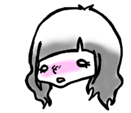 SHIROMECHAN Black-haired girl sticker #15135249