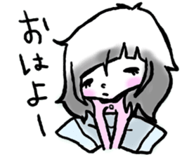 SHIROMECHAN Black-haired girl sticker #15135250