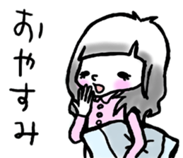 SHIROMECHAN Black-haired girl sticker #15135251