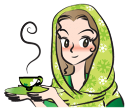 green scarf beauty sticker #15136132