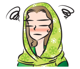 green scarf beauty sticker #15136133