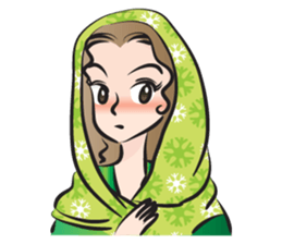 green scarf beauty sticker #15136134