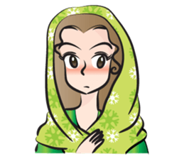 green scarf beauty sticker #15136135
