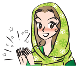 green scarf beauty sticker #15136136