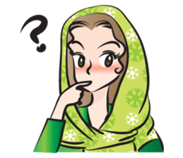 green scarf beauty sticker #15136137