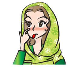green scarf beauty sticker #15136140