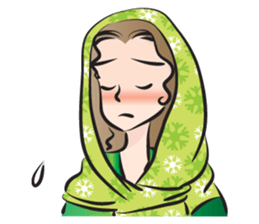 green scarf beauty sticker #15136141