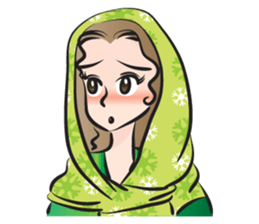 green scarf beauty sticker #15136142